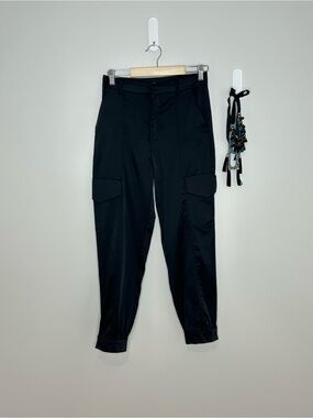 Beautiful Zara Black Cargo Jogger Pants with Elastic Ankles❤️2